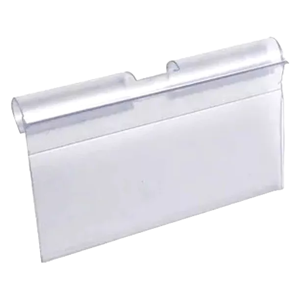 Porta etiqueta de Preço em PVC Cristal – 400 Peças – 7,5 x 5,5 cm display gancho suporte
