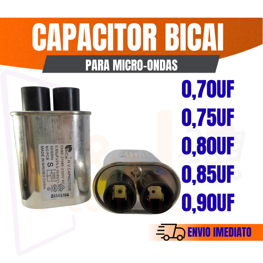 Capacitor Alta Tensão 2100V para Forno Micro-ondas qualidade BICAI terminal fino, universal Conserto em Oferta na Shopee