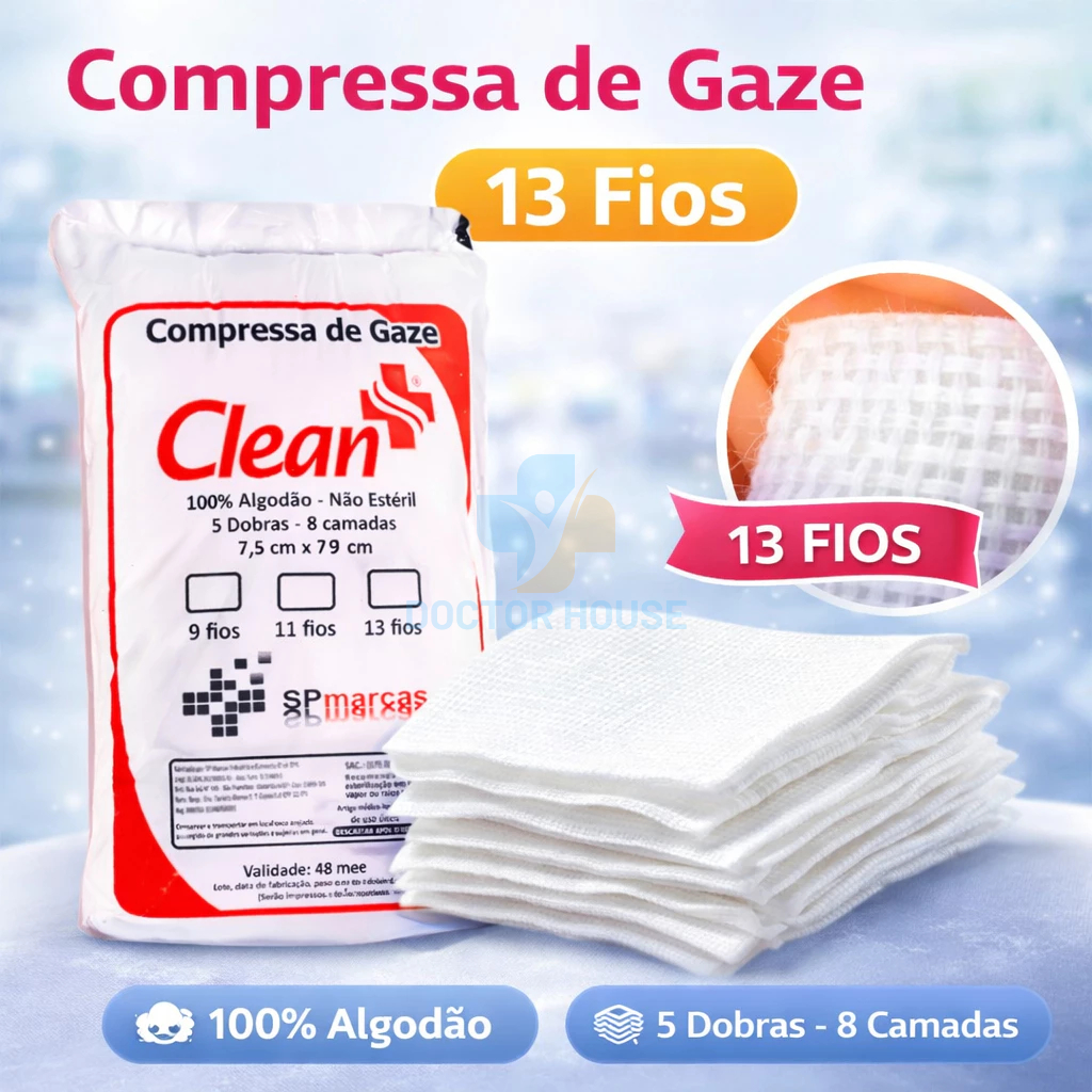 Compressa De Gaze 13 Fios 500 Unidades Hidrófila Pacote Anvisa Descartável em Oferta na Shopee