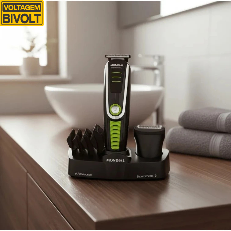 Aparador De Pelos Super Groom 06 Mondial 6W-BG-04 - BIVOLT em Oferta na Shopee