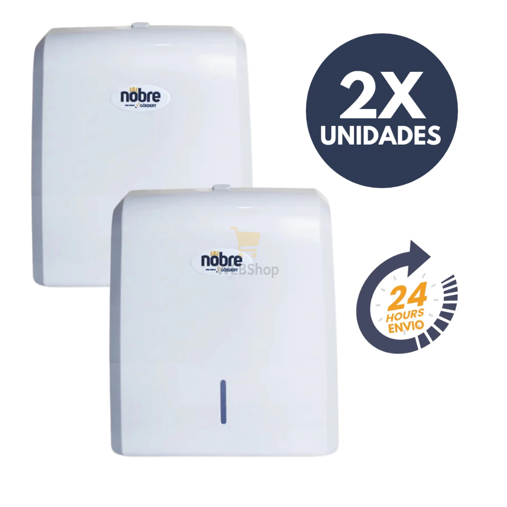 Kit 2x Dispenser p/ Papel Toalha Branco New Classic - Nobre