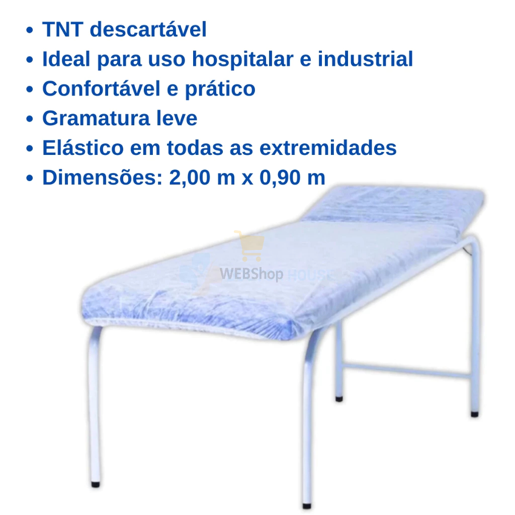 Kit Lençol Descartável TNT Branco Maca 2,00x0,90 C/ Elástico 30 Unidades Anvisa Soft Gramatura 20