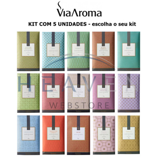 kit 5 Sachê perfumado Aromatizador - Escolha seu Kit - 10gr Gaveta Closet Carro Via Aroma em Oferta na Shopee