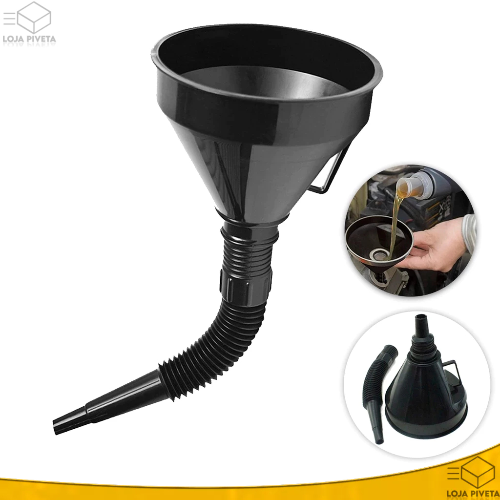 1/2/3/4/5 Funil Flexível Plástico Sanfonado Óleo Motos Carros Gasolina Combustível Álcool