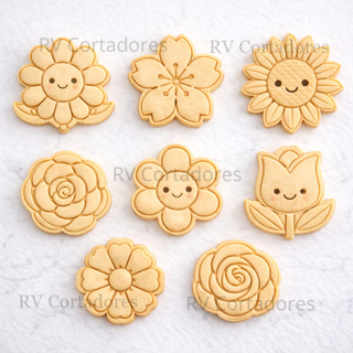 Cortadores Flores - Kit Flor Alegria - Biscoitos Pasta Americana Biscuit Marcador Massa em Oferta na Shopee