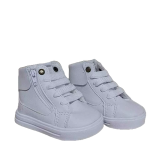 Tênis cano alto Botinha branca ou Preta de Ziper Unissex infantil em Oferta na Shopee