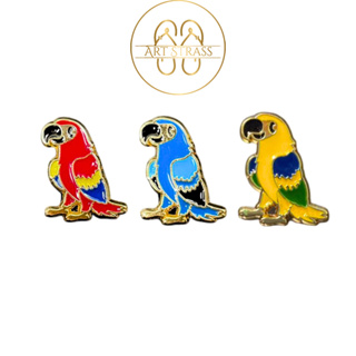 Kit 10 Pingentes Arara Vermelha e Azul para Chinelo de Metal Resistente em Banho Dourado em Oferta na Shopee