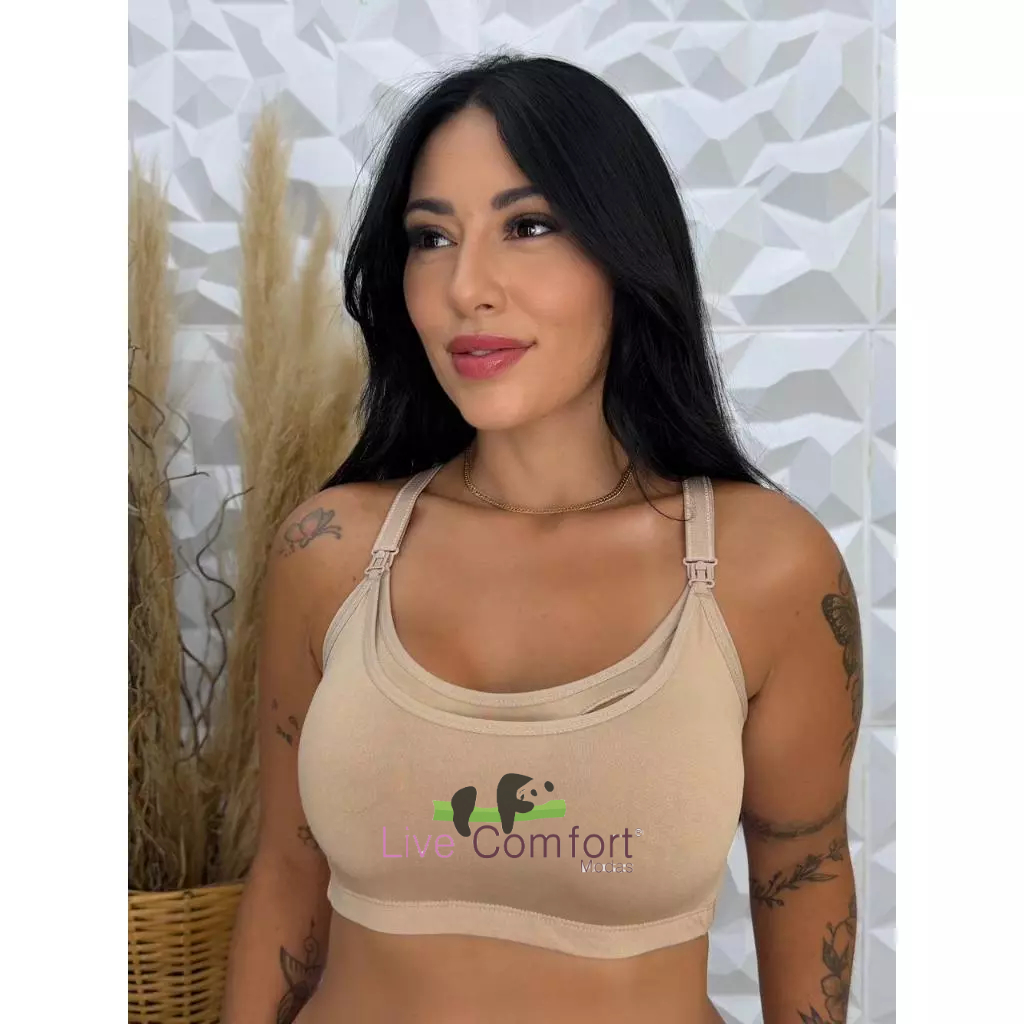 Kit com 3 Top Amamentação Confortável Gestante em Oferta na Shopee