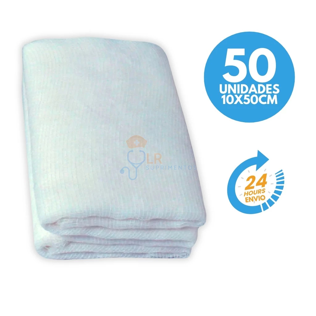 Curativo Algodonado Compressa Tipo Izobec 10x50cm - 50un em Oferta na Shopee
