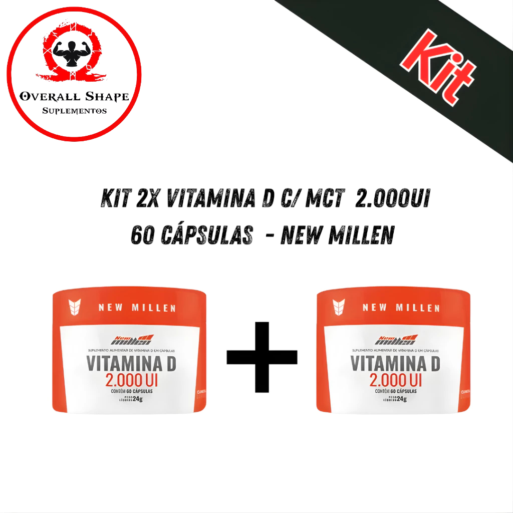 Kit 2x Vitamina D com  MCT 2.000UI 60 cápsulas - New Millen