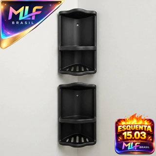 Kit 2 Suportes Preto Porta Shampoo Condicionador Sabonete de Parede Banheiro Box em Oferta na Shopee