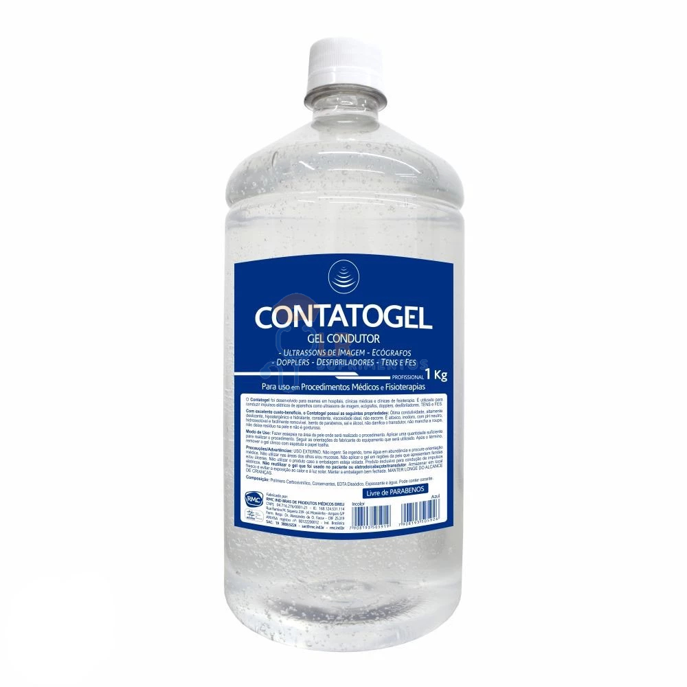 Gel Clinico Contato Condutor Ultrassom Incolor 1kg Frasco RMC Tens Fes