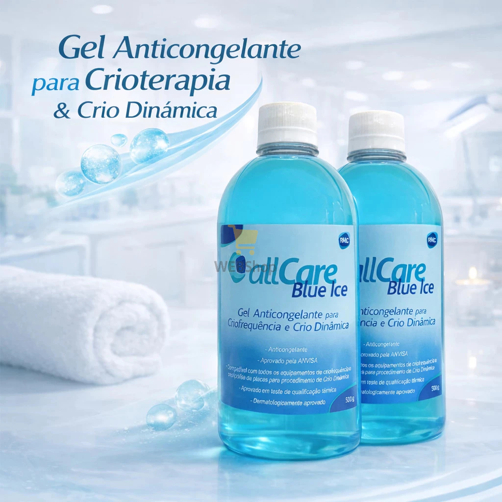 Kit 2x Gel Anticongelante Criofrequência Blue Ice 560g Frasco RMC Uso Dario Estética