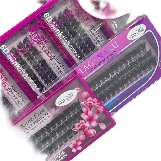 Cílios tufos de seda FADA COLOR100 pelos fada color - curvatura D/ Laganaku em Oferta na Shopee