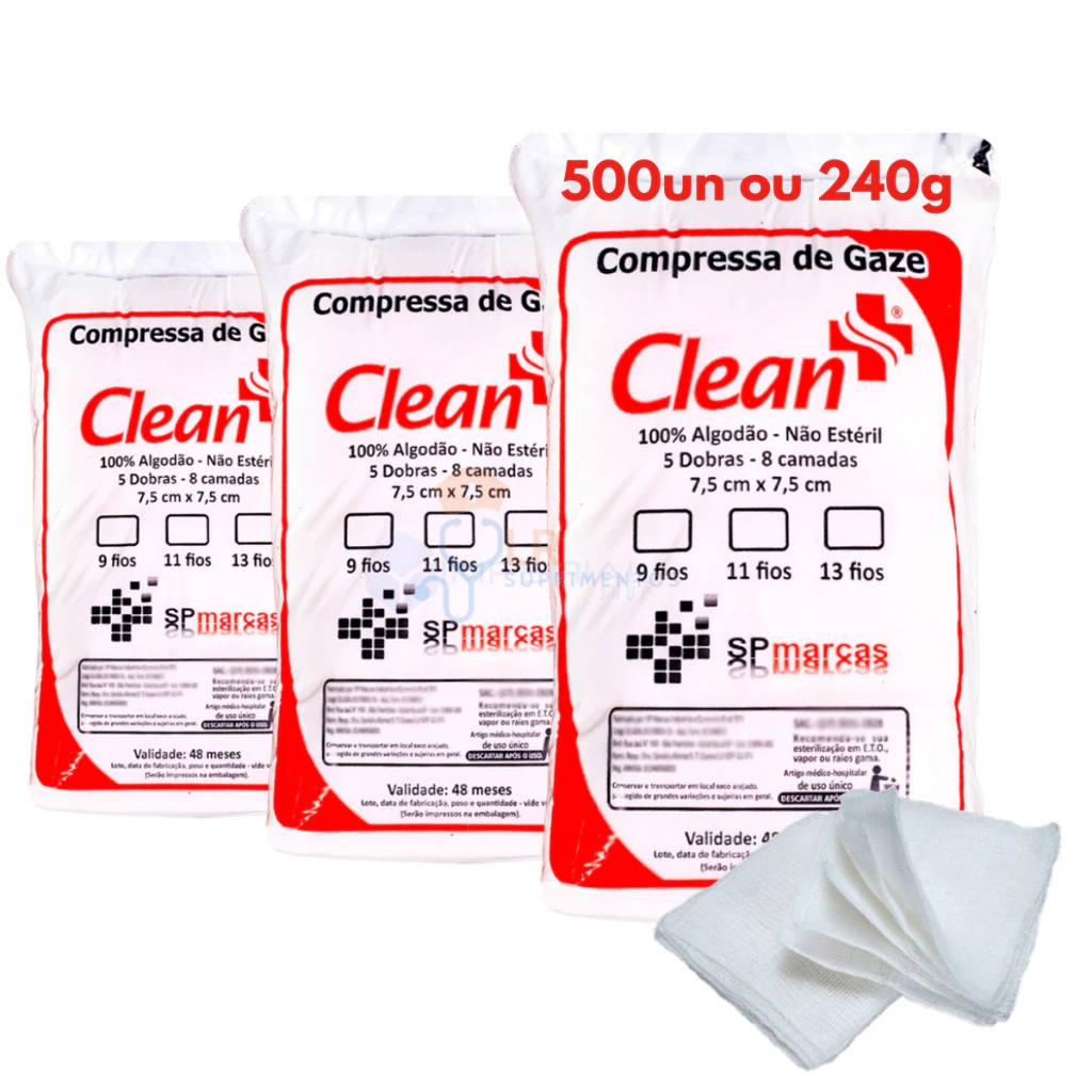 Compressas De Gazes 13 Fios Hidrófila - 1.500 Unids Ou 720g em Oferta na Shopee