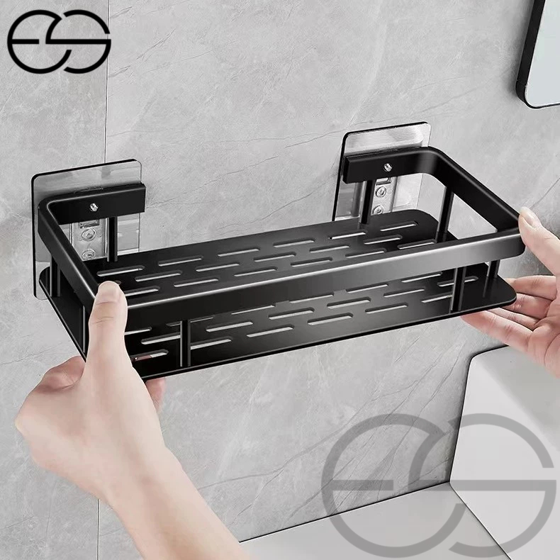 KIT Suporte De Shampoo Organizador Alta qualidade Prateleira De Banheiro Sem Furo Premium-Space Aluminium  ES