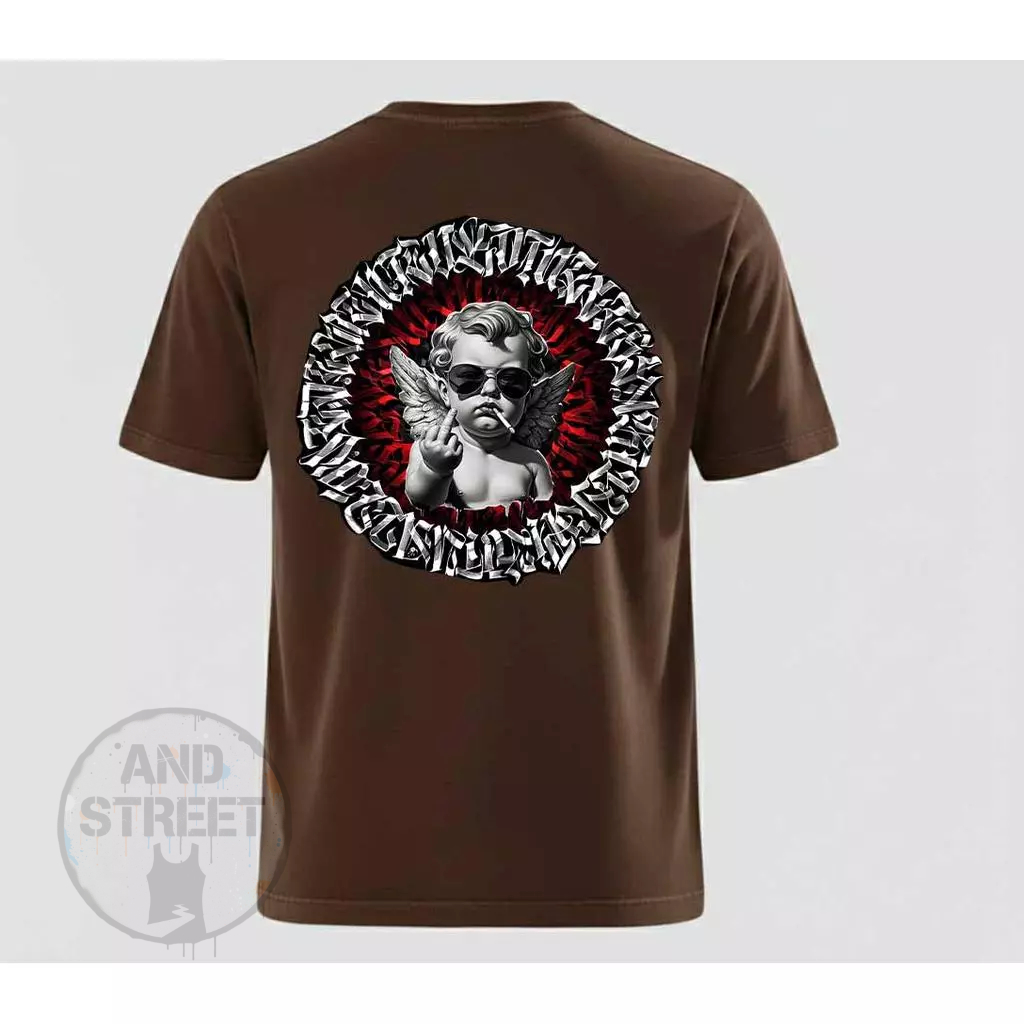Camiseta Estonada Anjo Dedo 100% Algodão Camisa Streetwear Temos Plus Size Lançamento - Envio Rápido