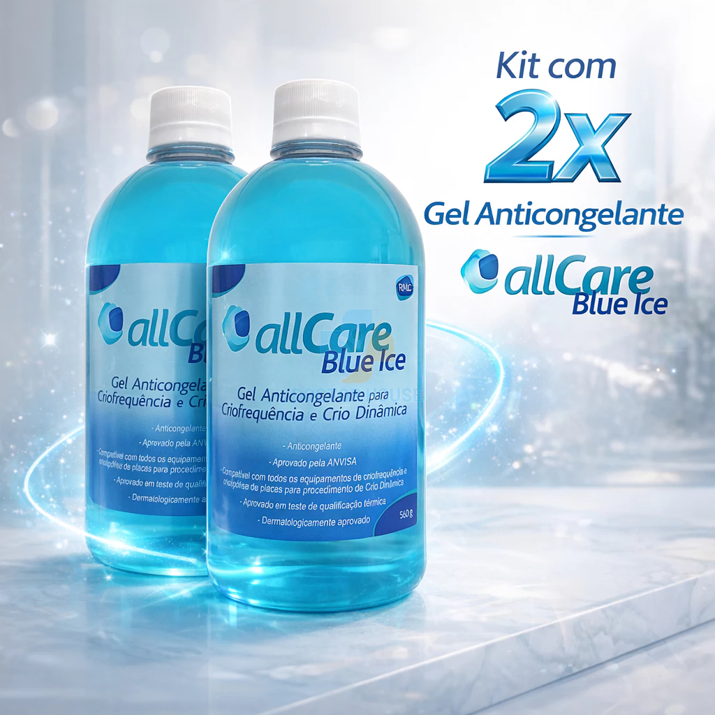 Kit 2x Gel Anticongelante Criofrequência 560g Blue Ice Frasco RMC Uso Ideal Estética