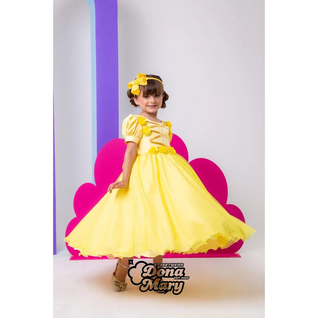 Vestido Bella Child/Fantasia Longa A Bela e a Fera