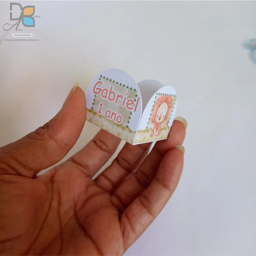 Forminha de Doce Safari Baby  Personalizada 4 Pétalas com Nome e Idade | Decoração Festa Infantil | Lembrancinha