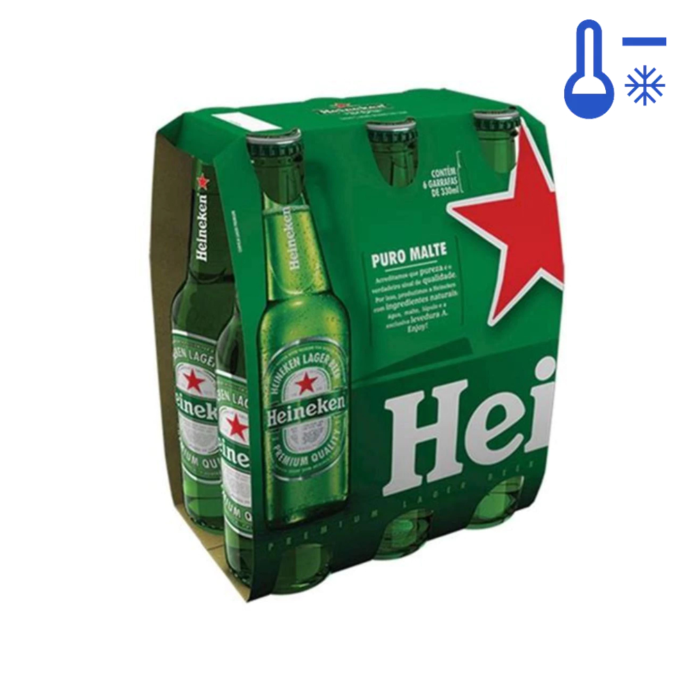 Cerveja Heineken 330ml - 6 unidades- Gelado