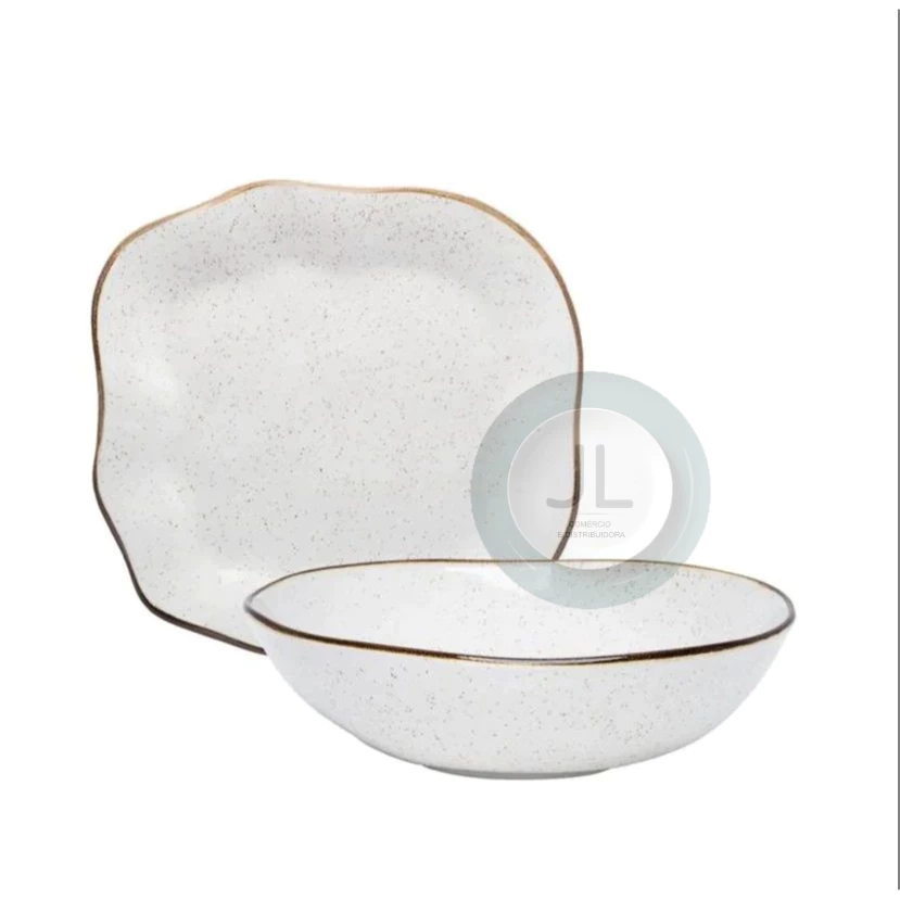 Travessa Saladeira de porcelana Baixelas Para Servir Maresia Areia Oxford, 2 peças ou 1peça.