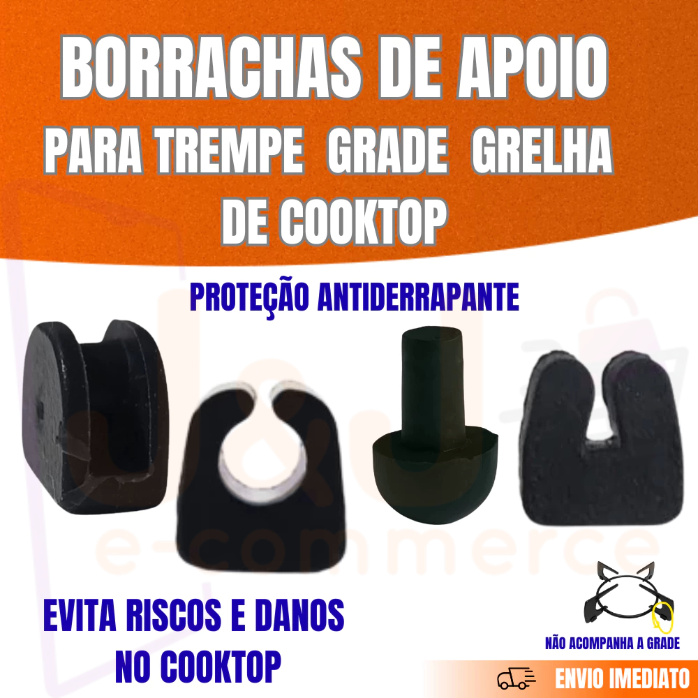 Imagem Borrachinhas Cooktop Pé Antiderrapante Grade Trempe Grelha Fogão Proteção Borracha Anti- Risco Vidro
