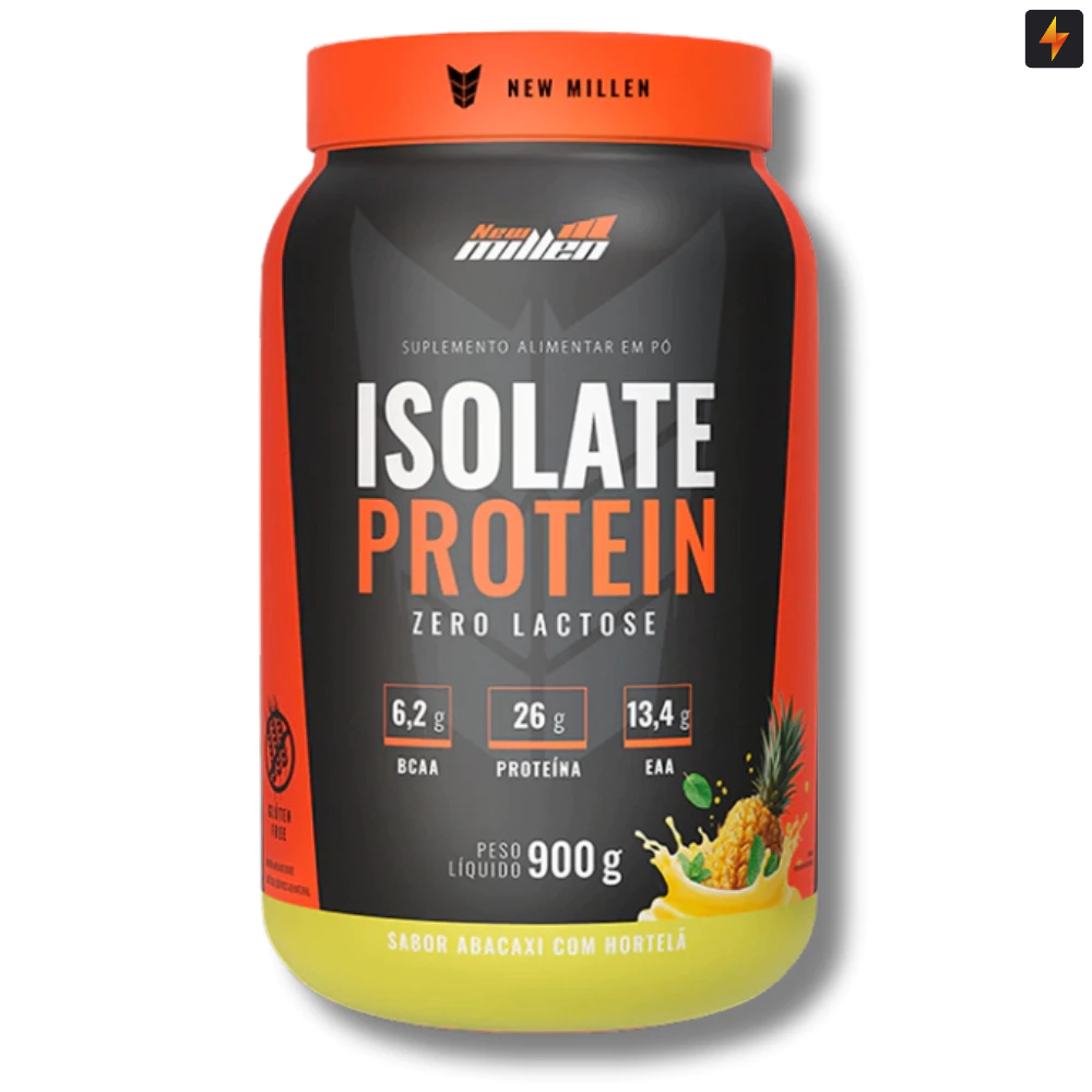 Whey Isolate Protein 900g Zero Lactose Zero Carboidrato 26g Proteínas - New Mill