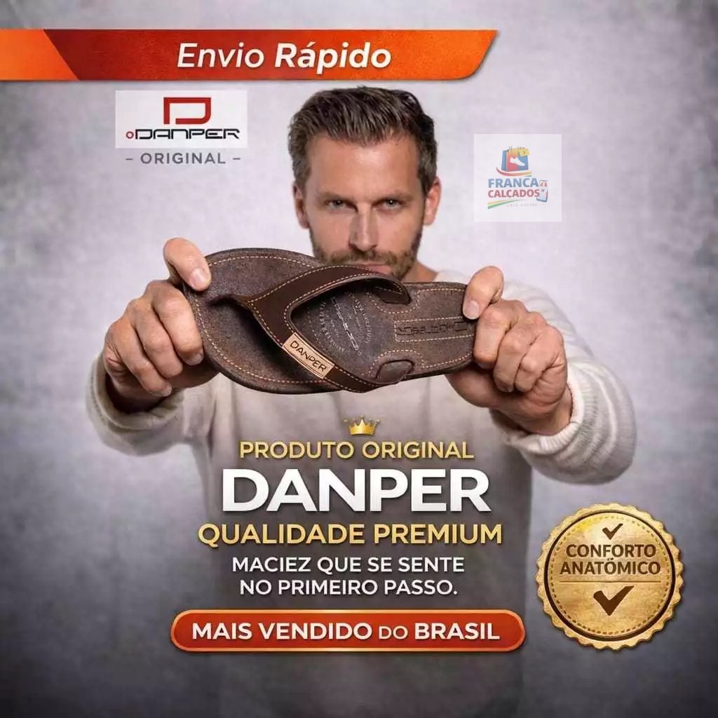 Chinelo Danper  Original Casual Sandália De Dedo Confortável  Solado Antiderrapante  37 Até 46  TOp em Oferta na Shopee