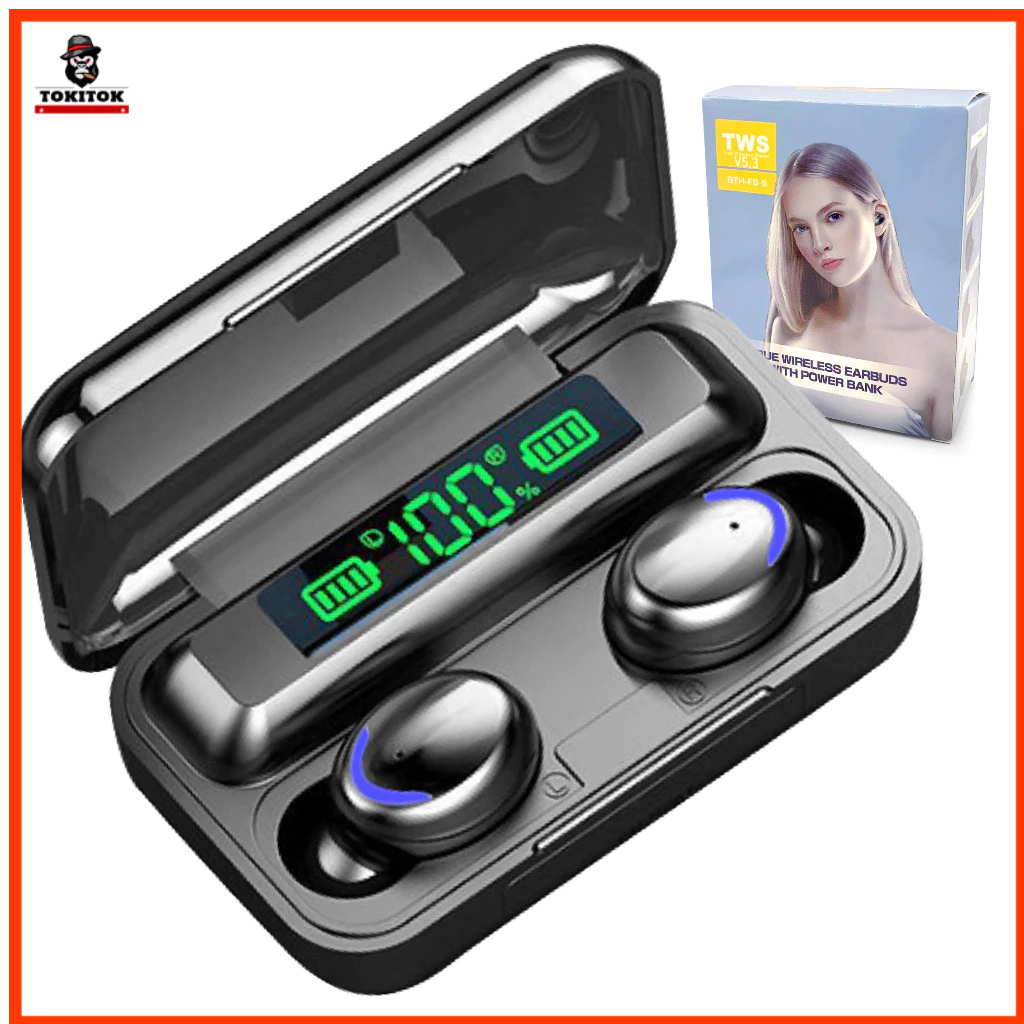 Fone de Ouvido Bluetooth  Sem Fio  TWS F9-5 Com Função Power Bank - Original