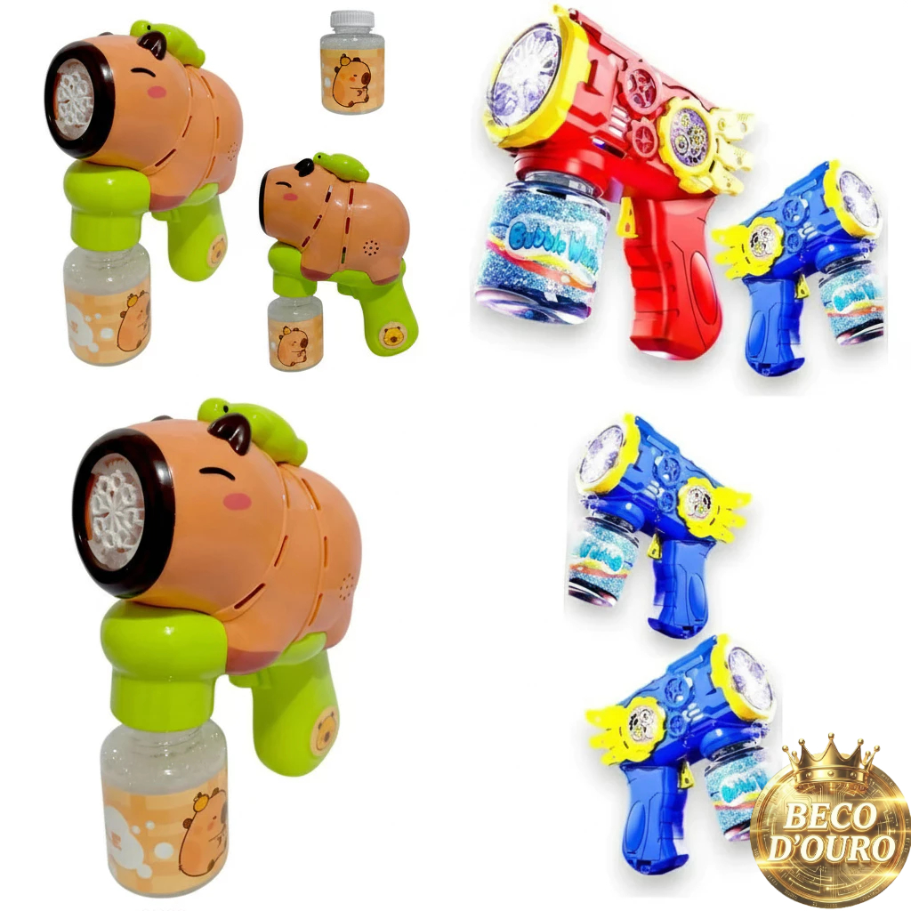 Bolha de sabão Capivara com Luz – Bubble Gun Infantil