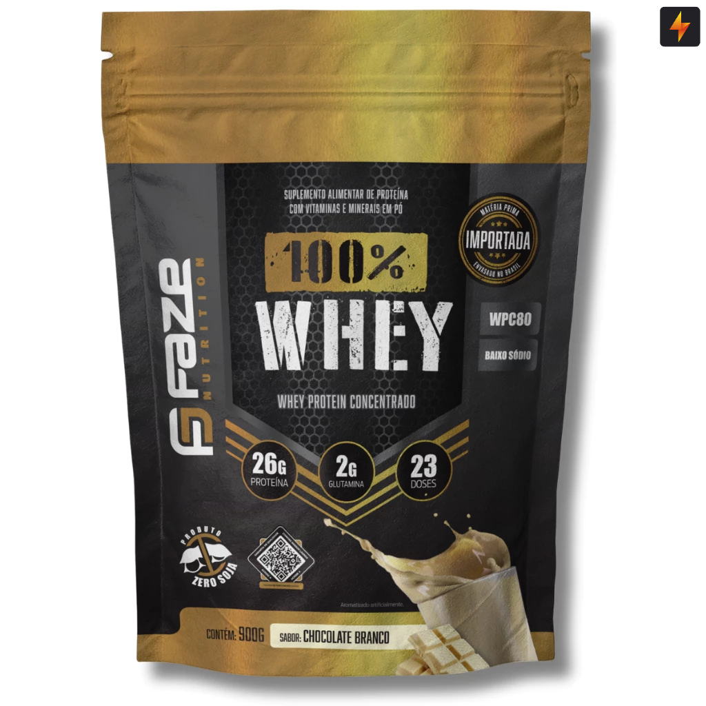 Whey Protein 100% Concentrado 900g - WPC - 26g Proteínas Por Dose - Faze Nutrition Whey Protein 100% Concentrado 900g - WPC - 26g Proteínas Por Dose - Faze Nutrition