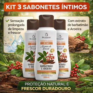 Kit 3un Sabonete Íntimo Bio Instinto Barbatimão e Aroeira 200ml em Oferta na Shopee