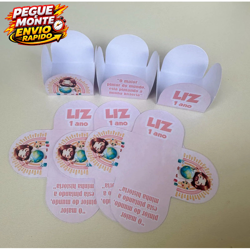 Forminha de Doces O Maior Pintor do Mundo Personalizada Com Nome e Idade /Lembrancinha/ Aniversário/Forminha brigadeiro