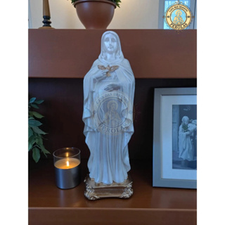 Imagem nossa senhora grávida 21 cm gesso pintura pérola e dourado mãe maternidade decoração religiosa presente de fé em Oferta na Shopee