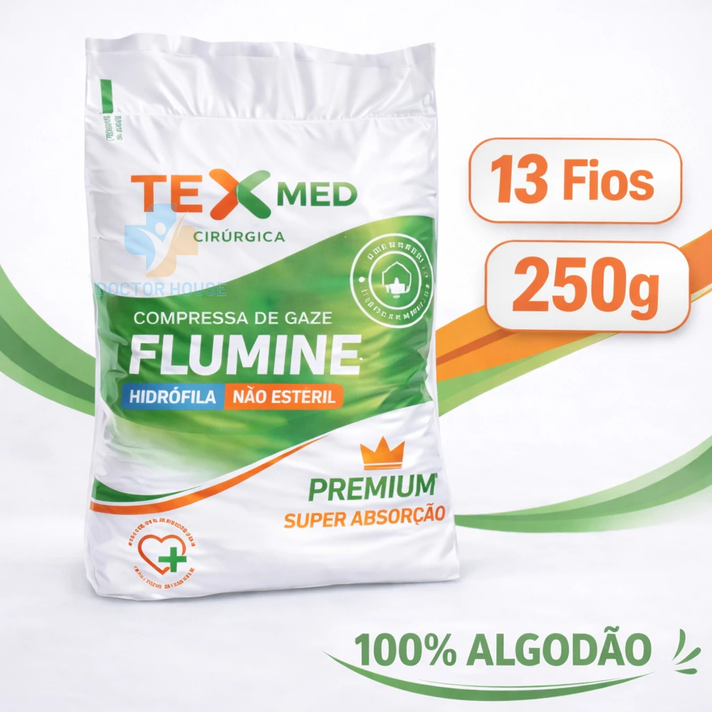 Compressa De Gaze Hidrófila Com 13 Fios 500un Não Estéril Pacote Curativo