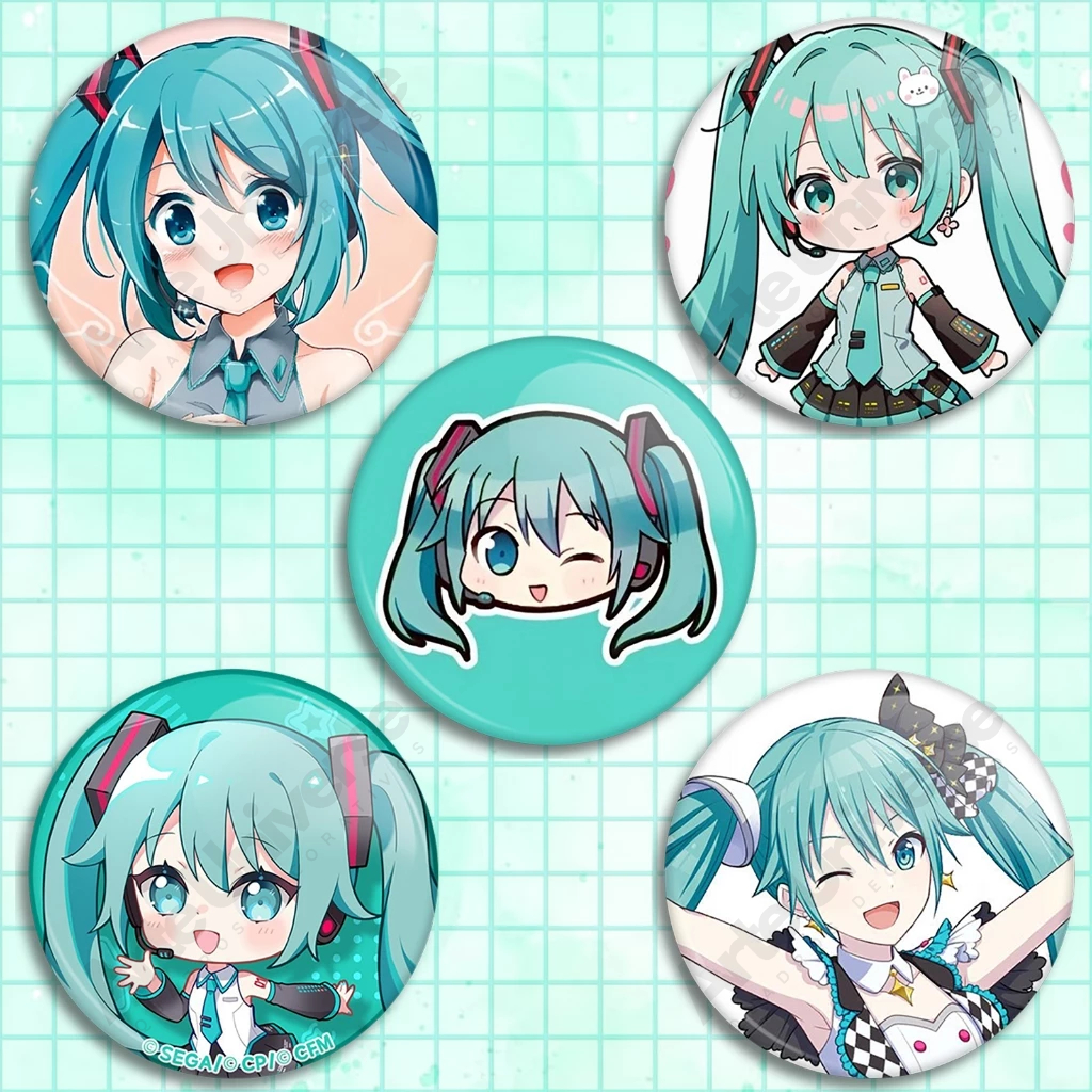 Hatsune Miko Botons kit com 5 broches Hatsune Miko Vocaloid fofos kit com 5 unidades em Oferta na Shopee