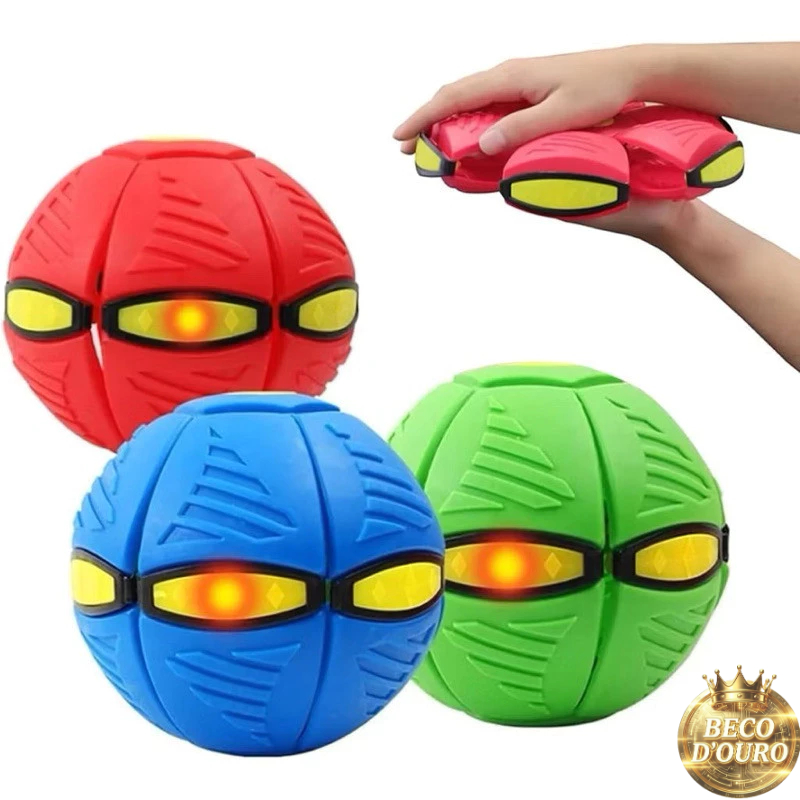 BOLA VOADORA COM LED PULA PULA BRINQUEDO PET BOLA MAGICA MALUCA DISCO VOADOR