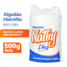 Algodao Hidrofilo em rolo 500g 100% Algodão Nathy Uso Ideal Hospitalar Manicure Maquiagem