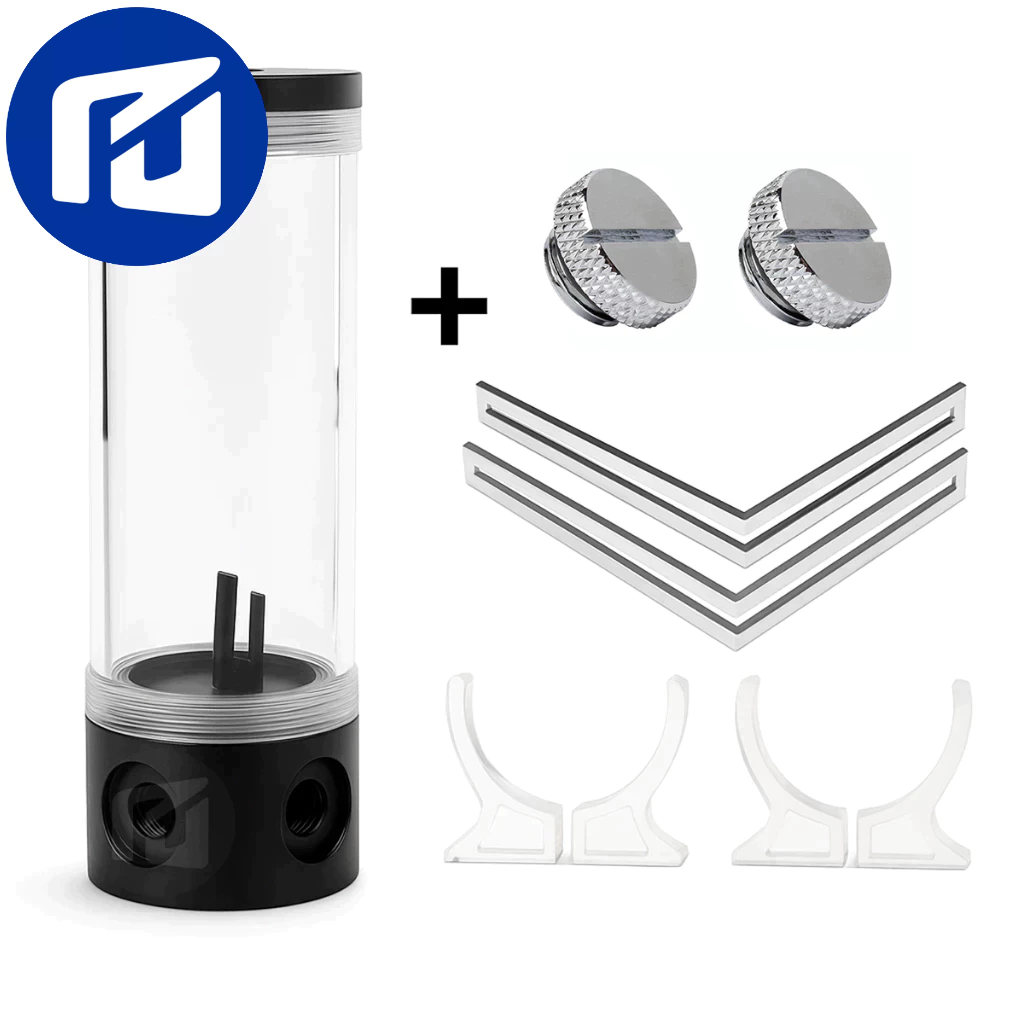 Reservatorio 140mm + 2x Tampa + Suportes Water Cooler Custom - Rosca G1/4