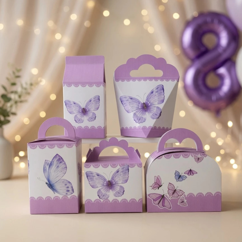 20 CAIXINHAS BORBOLETAS LILAS JARDIM  \ CAIXINHAS PARA FESTAS \ CAIXINHAS LEMBRACINHAS