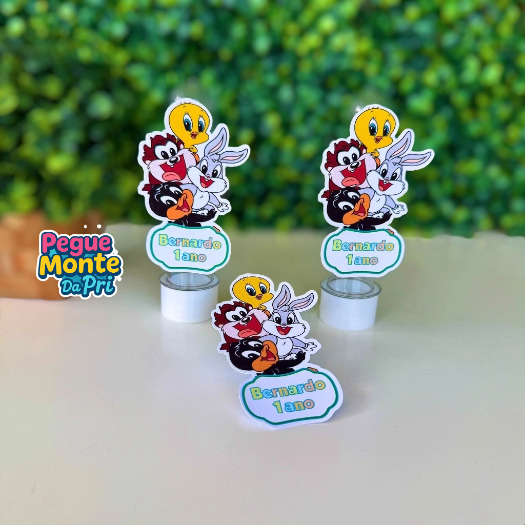 50 Apliques Personalizados Para Tubetes Todos Os Temas Baby Looney e Tunes