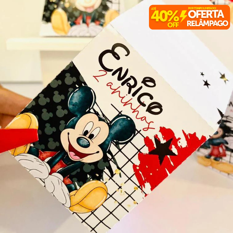 Kit Caixinhas Personalizadas MICKEY MOUSE para Decoração de Festa e Aniversário