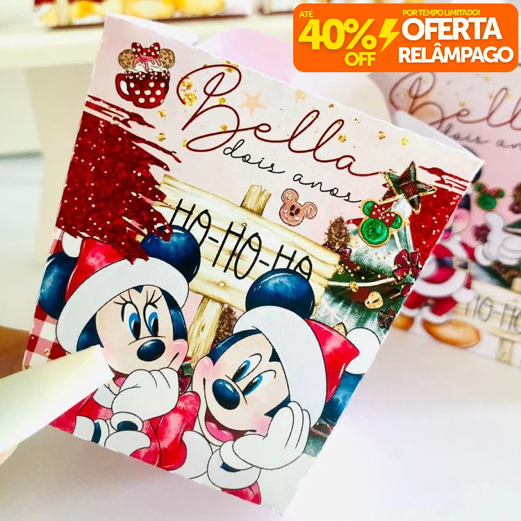 Kit Caixinhas Personalizadas MICKEY NATAL para Decoração de Festa e Aniversário