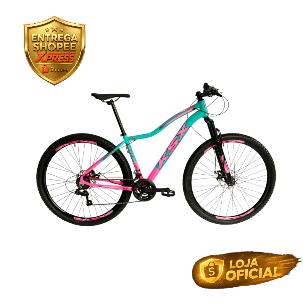 BICICLETA BIKE ARO 29 MTB ALUMÍNIO KSX 21V MARCHAS INDEX CAB. INTERNO FEMININA