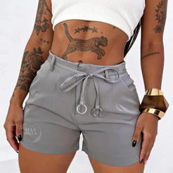 Short Cintura Alta Feminino Elegante Com Modelagem 2026 Moderna Ajustavel Social Uso Diário Tendencia