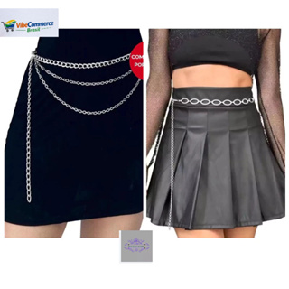 kit com 2 Cintos Feminino Oval + Duas Correntinha- em Oferta na Shopee