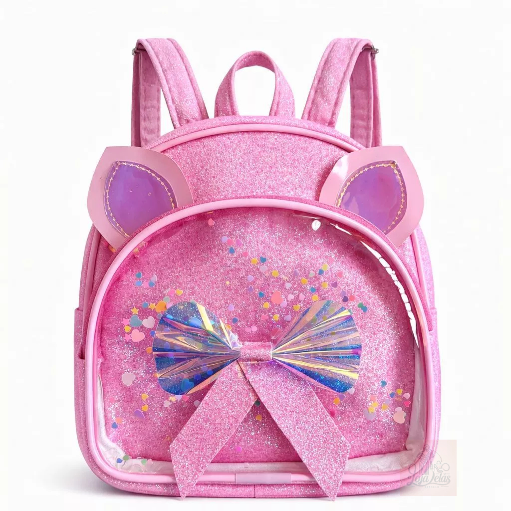 Mochila Infantil Menina Pequena Passeio Escolar Verniz Glitter Brilho Luxo Costas Mini Kids Premium
