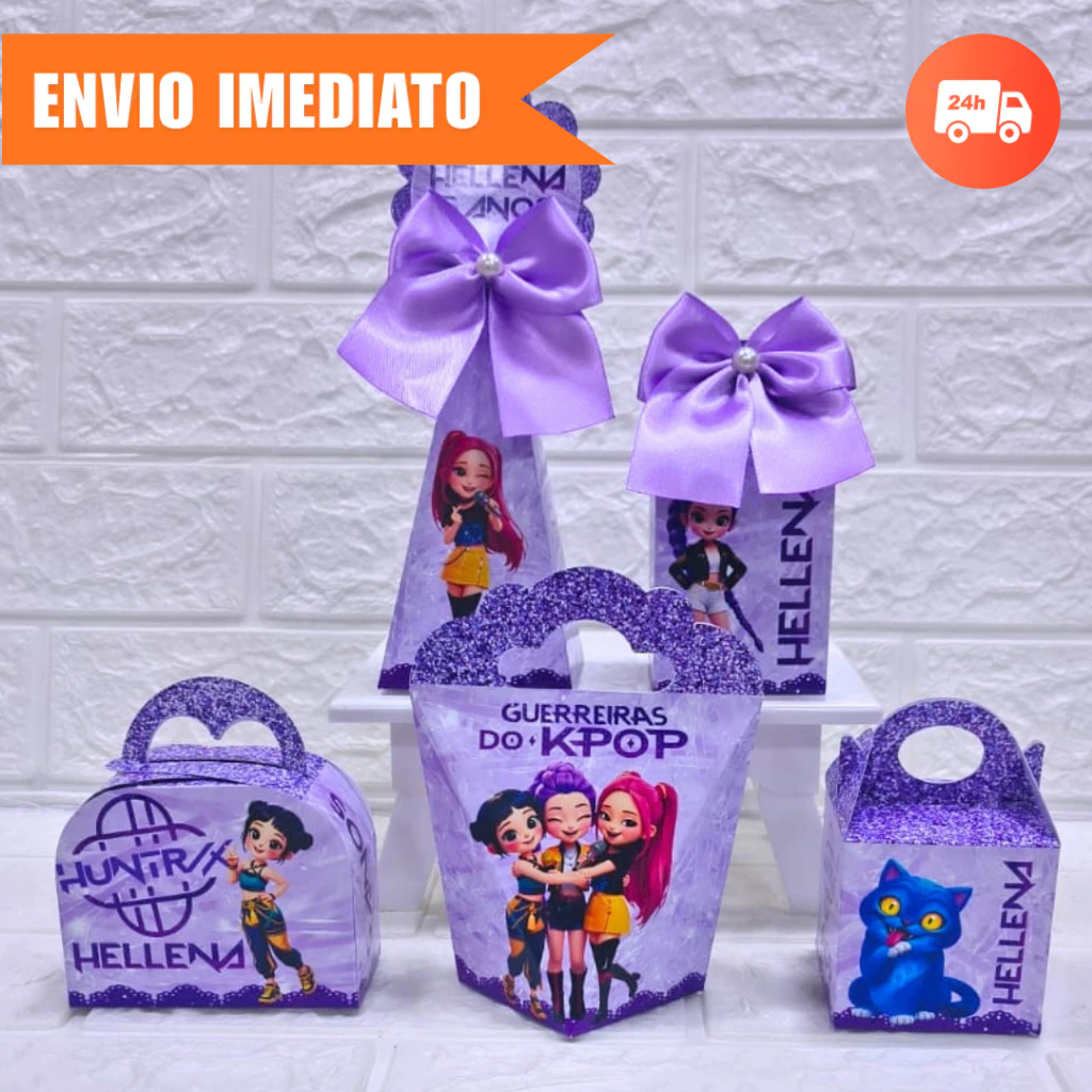 Kit Festa GUERREIRAS DO K-POP CUTE 2.0 Personalizada Mimo Lembrancinhas Aniversário| PEGUE E MONTE
