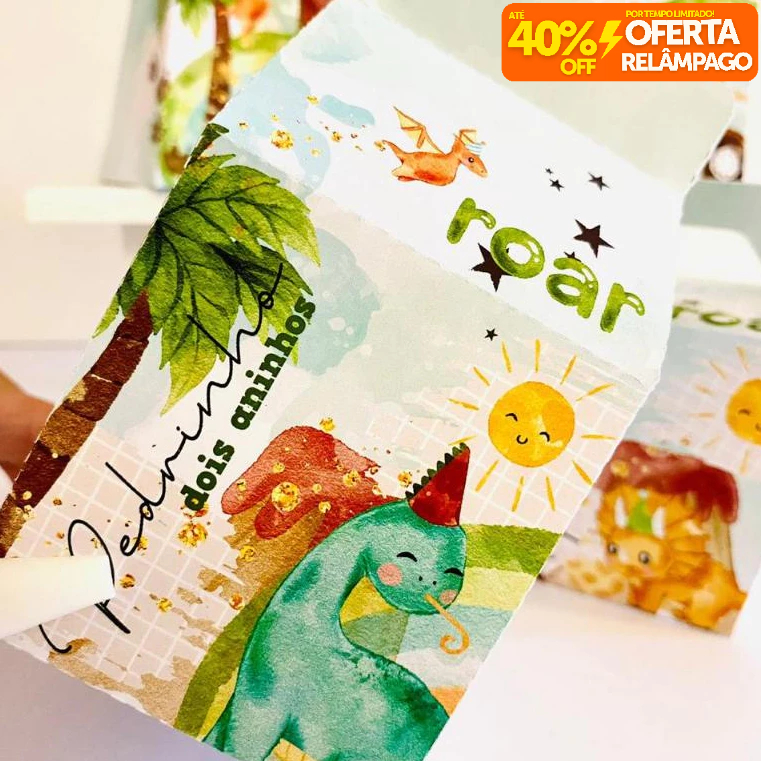 Kit Caixinhas Personalizadas DINOSSAUROS MENINOS para Decoração de Festa e Aniversário